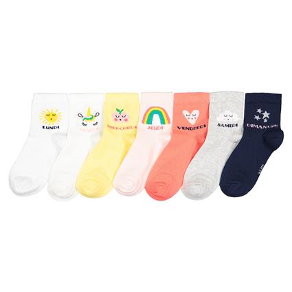 Collections Lote de 7 pares de meias, do 23/26 ao 39/42