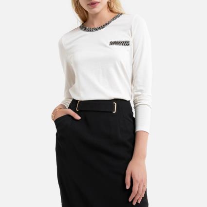 Camisola de mangas compridas, em algodão & modal