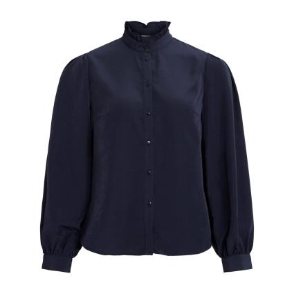 Camisa de mangas compridas, gola subida