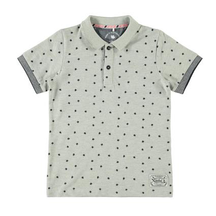 Polo de mangas curtas, estampado folhas, 7-14 anos