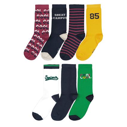 Collections Lote de 7 pares de meias, do 23/26 ao 39/42