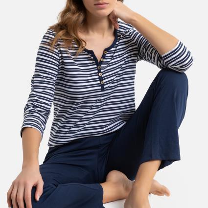 Collections Pijama às riscas em algodão bio