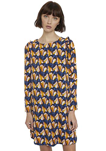 Vestido curto, estampado, mangas compridas