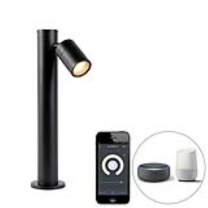 Smart buitenlamp zwart 45 cm verstelbaar incl. Wifi GU10 - Solo