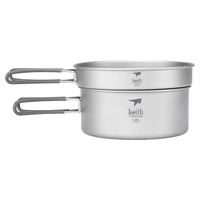 Conjunto de 2 peças em titânio, frigideira de 17 cm e caçarola de 1,25 l 2 unidades (Prata) - Keith