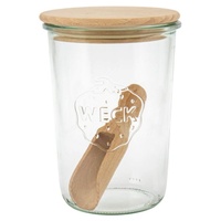 Frasco de vidro com tampa de madeira 850ml 1 unidade - Weck