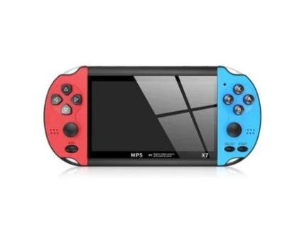 Consola Videojogos GAMEX7 Portátil Bateria Recarregável Azul e Vermelho (200 Jogos Incluídos)