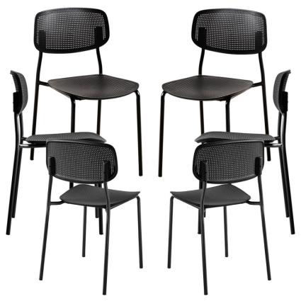 Presentes Miguel - Pack 6 Cadeiras Piki - Preto