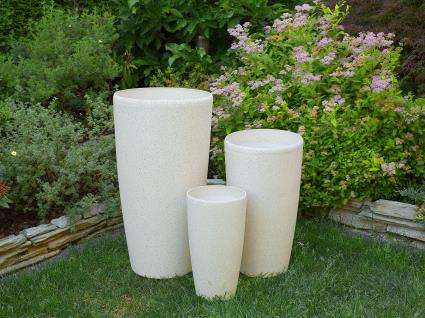 Vaso para plantas redondo 31 x 31 x 58 cm branco ABDERA