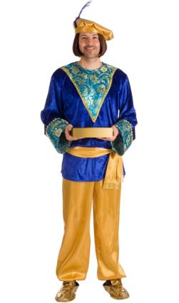 Fato de Pajem Melchior Azul para adulto