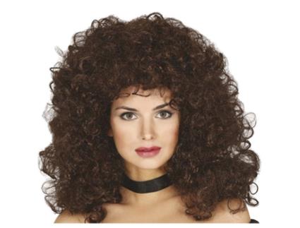 Peruca GUIRCA De Cabelo Castanho Encaracolado