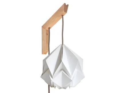 Aplique de parede MOKUZAI HANAHI feito à mão em Papel e Madeira