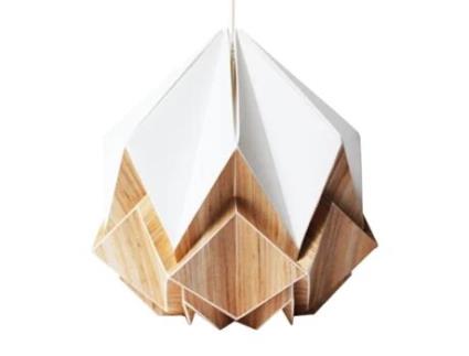 Candeeiro de teto HANAHI em Origami feito à mão em Papel e Ecowood