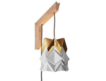 Aplique de parede MOKUZAI HOUSEKI feito à mão em Papel e Madeira