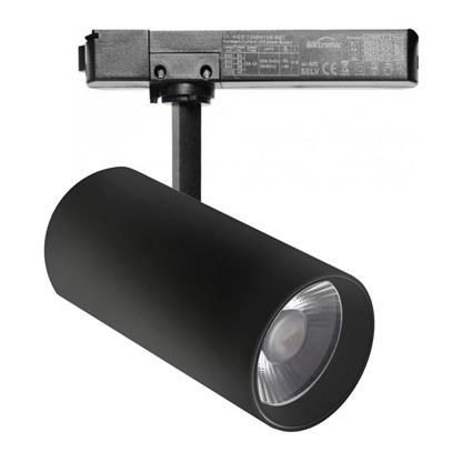 Foco led zoltar carril monofásico 34-40w cri<92 ugr13 preto branco neutro