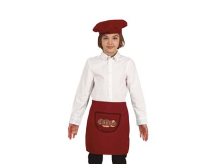 Conjunto de Acessórios GUIRCA Vendedor de Castanhas Infantil: Boina Marrom E Avental