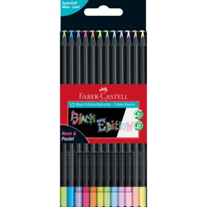 FABER-CASTELL Lápis de Cor Black Edition, Blister 12 Cores