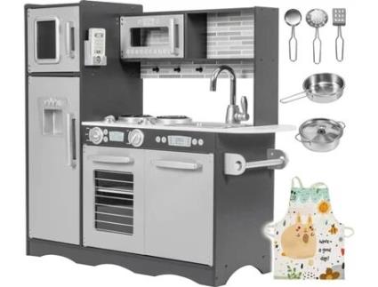 Cozinha de Brincar MAMABRUM Baby Toys Play Kitchen Gris (Idade Mínima: 3 Anos - 93 x 30 x 83 cm)