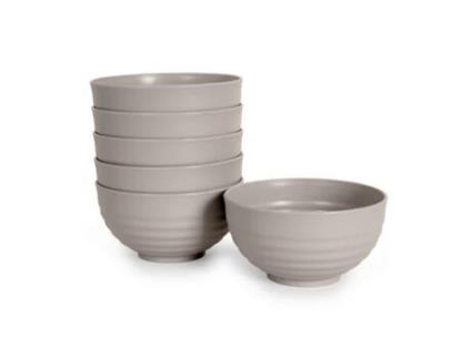Conjunto de 6 Tigelas Reutilizáveis PLASTIC FORTE (Castanho - 540Ml)