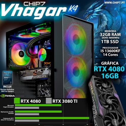COMPUTADOR GAMING - I5 13600KF / RTX 4080 16GB / 32GB RAM / 1TB SSD - CHIP7 VHAGAR K4