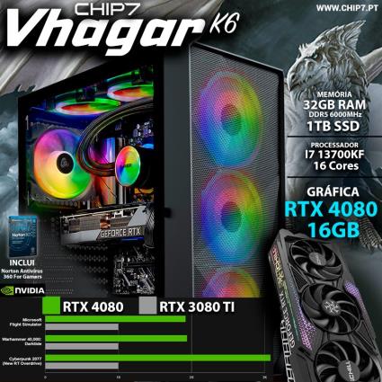COMPUTADOR GAMING - I7 13700KF / RTX 4080 16GB / 32GB RAM / 1TB SSD - CHIP7 VHAGAR K6