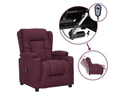 Poltrona El?tricas VIDAXL (Tecido - Roxo - 72.5 x 96 x 99.5 cm)