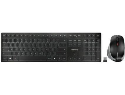 Cherry DW 9500 Slim Teclado Rato Incluído RF Wireless + Bluetooth Qwerty Espanhol Preto, Cinzento