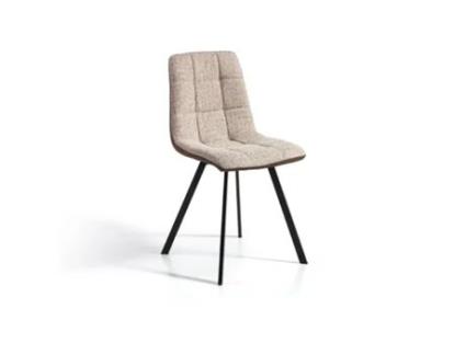 Conjunto de 4 Cadeiras de Jantar Ecopele Tela Wayne MOMMA HOME (Bege - Têxtil -46x54x89 cm)