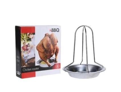 Asador pollos inoxidable varilla 17x22 cm