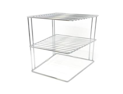 Organizador de Prateleiras para Armários de Prateleiras para Pratos de Canto 25X25X19Cm Prateado