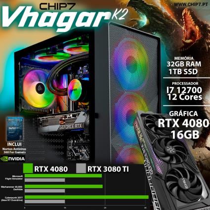 COMPUTADOR GAMING - I7 12700 / RTX 4080 16GB / 32GB RAM / 1TB SSD - CHIP7 VHAGAR K2