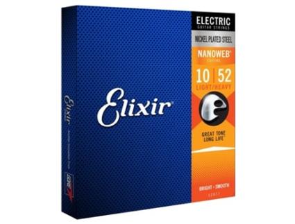 Elixir Jogo de Cordas 010 Guitarra Elétrica 010-052 Nanoweb