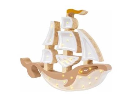 Luz de Presença LITTLE LIGHTS Madeira - Branco - 35 x 45 x 5,5 cm)