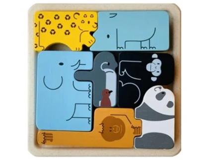 Jogo Educativo PLAN TOYS, THE GREEN COMPANY Madeira - Bege - 17,2 x 17,2 x 1,7 cm)