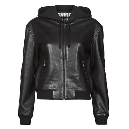 Ikks  Casacos de couro/imitação couro BU48045  Preto Disponível em tamanho para senhora. S,M,L,XL,XS.Mulher > Roupas > Casacos de couro