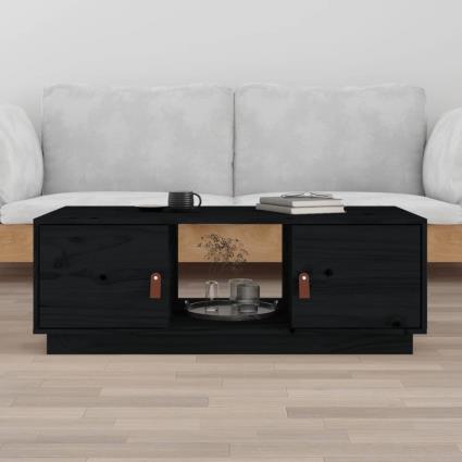 vidaXL Mesa de centro 100x50x35 cm madeira de pinho maciça preto