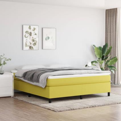 vidaXL Estrutura de cama com molas 180x200 cm tecido verde