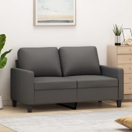 vidaXL Sofá de 2 lugares 120 cm couro artificial cinza