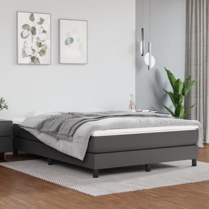 vidaXL Colchão de molas ensacadas 140x200x20 cm couro artificial cinza