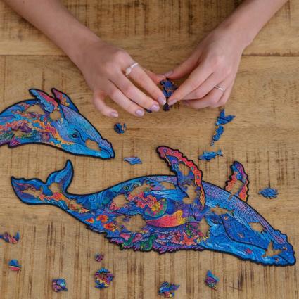 UNIDRAGON Puzzle de madeira 268 pcs Milky Whales King Size 43x27 cm