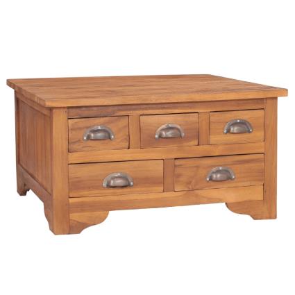 vidaXL Mesa de centro c/ tampo de abrir 65x64x35cm madeira teca maciça