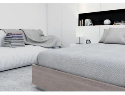 Colcha Multiusos ESTORALIS Manta Foulard para Sofá e Cama Palermo 180 X 260 Cm Bege