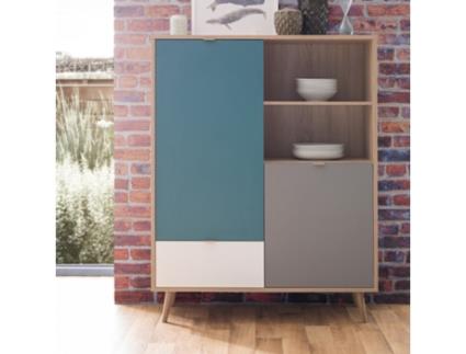 Aparador com design escandinavo, sala, cozinha, 2 portas de gaveta Loarum