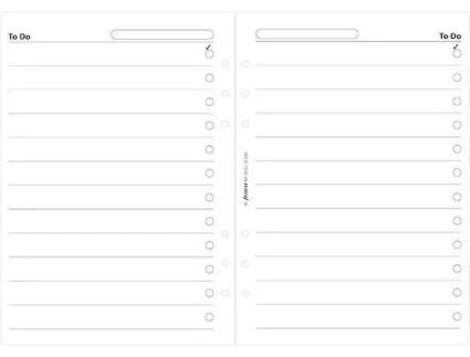 Recarga de Folhas FILOFAX  Lista De Afazeres (Branco - Notas - 25 Folhas)