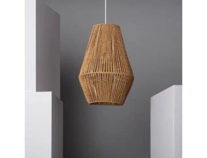 Candeeiro Suspenso ILUZZIA (Bege - Papel Trançado - 180x30 cm)