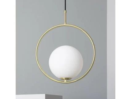 Candeeiro Suspenso ILUZZIA (Dourado - Aço, Cristal - 197x35x20 cm)