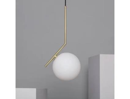 Candeeiro Suspenso ILUZZIA (Dourado - Alumínio, Cristal - 53x20x26 cm)