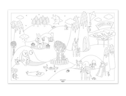 Jogo de Tabuleiro LABEL'TOUR CRÉATIONS Giant Poster To Colour In Marvelous World (3 Anos)