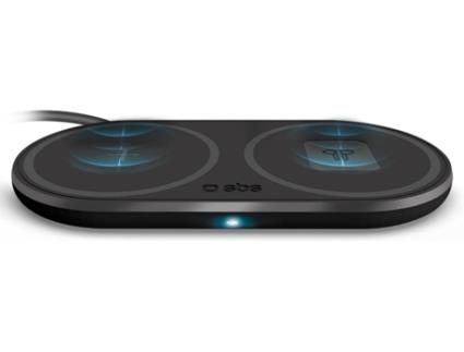 Base de Carregamento Wireless Dupla  10W Preto