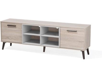 Móvel de TV castanho claro e cinzento ALLOA